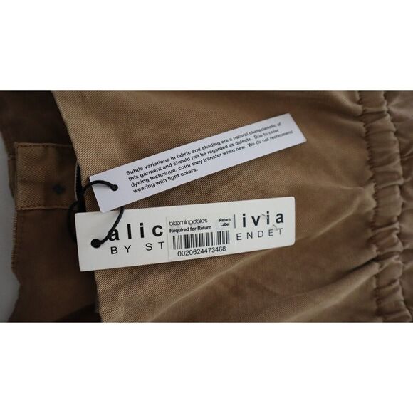 Alice + Olivia CC105A20803 Women's Sz 2 Tan Tiana Linen-Blend Jumpsuit $395 - Picture 9 of 12